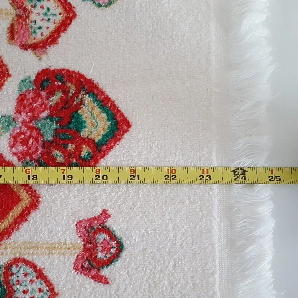 Vintage Holiday Kitchen Towel Joy Heart Ornaments *AS IS*